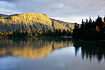 Evening reflection of Thunder Mountain from Skater's Cabin area of Mendenhall Lake.