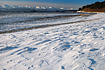 Windswept snow lends an interesting foreground to a typical Eagle Beach winter scene.